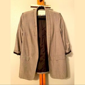 Frnch Grey Women’s Fashion Lined Blazer w/Elongated Torso and 3/4 Sleeves